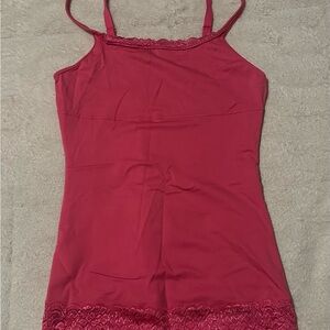 Pink Lace Trim Cami Top